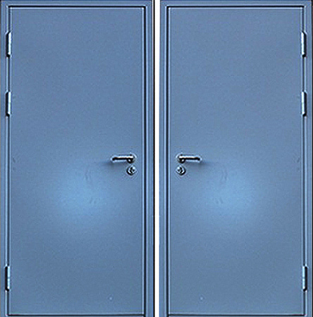 Железная дверь с простым окрасом с 2-х сторон